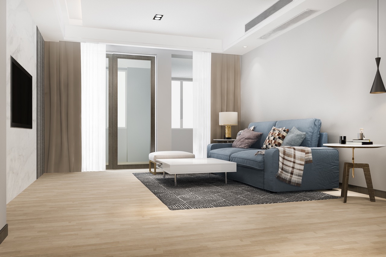 Modern living room flooring